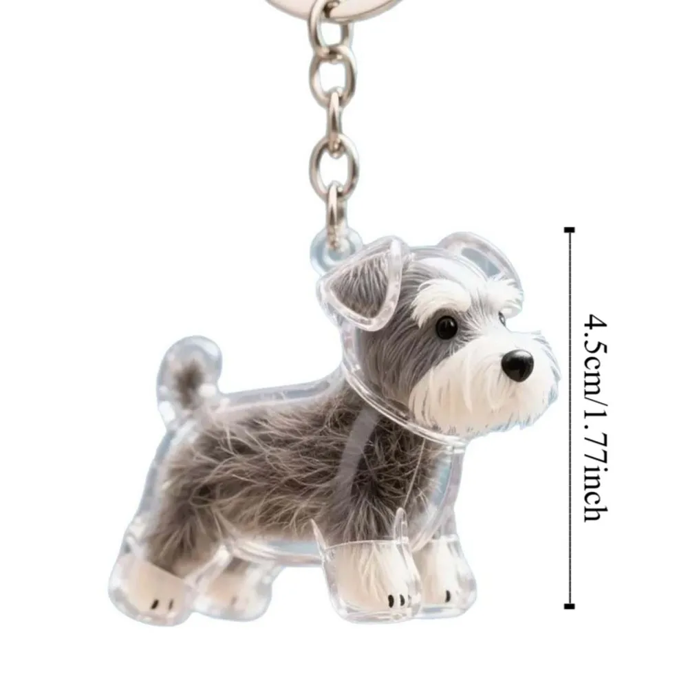 Cartoon Dog Shape Dog Hair Storage Box Transparent Hair Grooming Pet Hair Keychain Keyring DIY Handmade Puppy Pendants Backpack