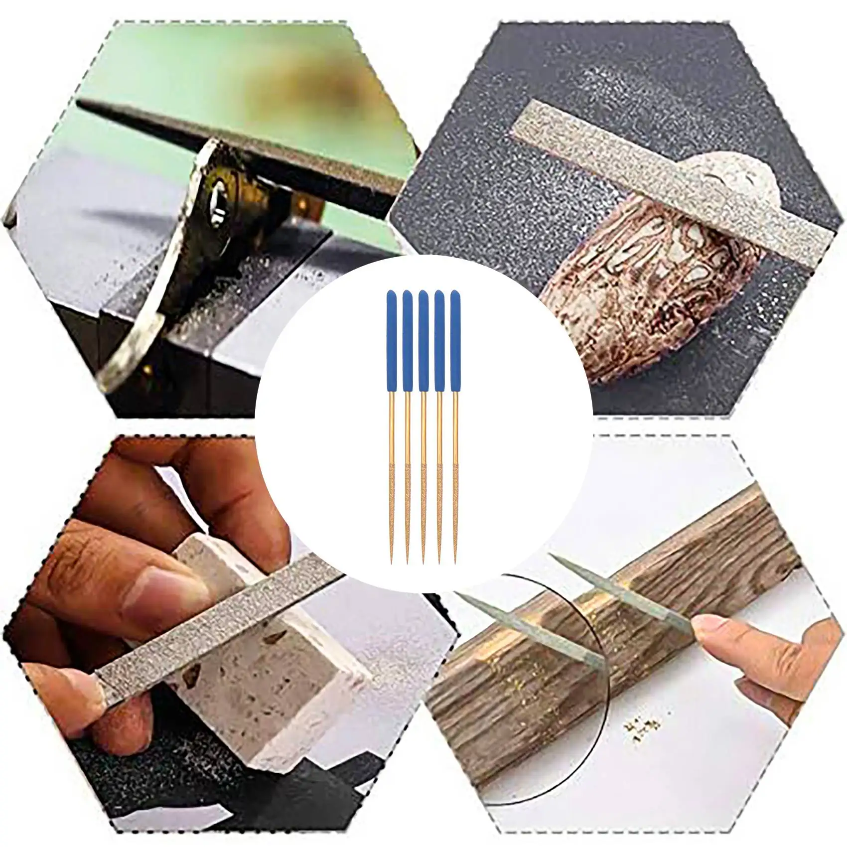 

AS94-Diamond Needle File Set 3Mm X 140Mm, Round Files Titanium Coated Tools For Metal Wood Stone Glass, 10Pcs