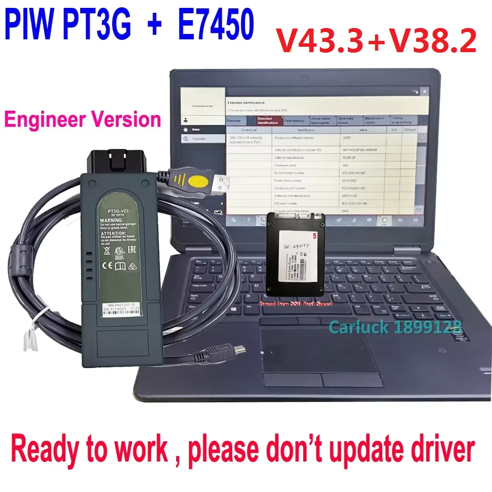 PIW PT3G Tester III Car Diagnostic Tool engineer WIFI Version For Por 3 V43.3 + v38.2 Optional laptop E7450 I5 8GB Ready To Use