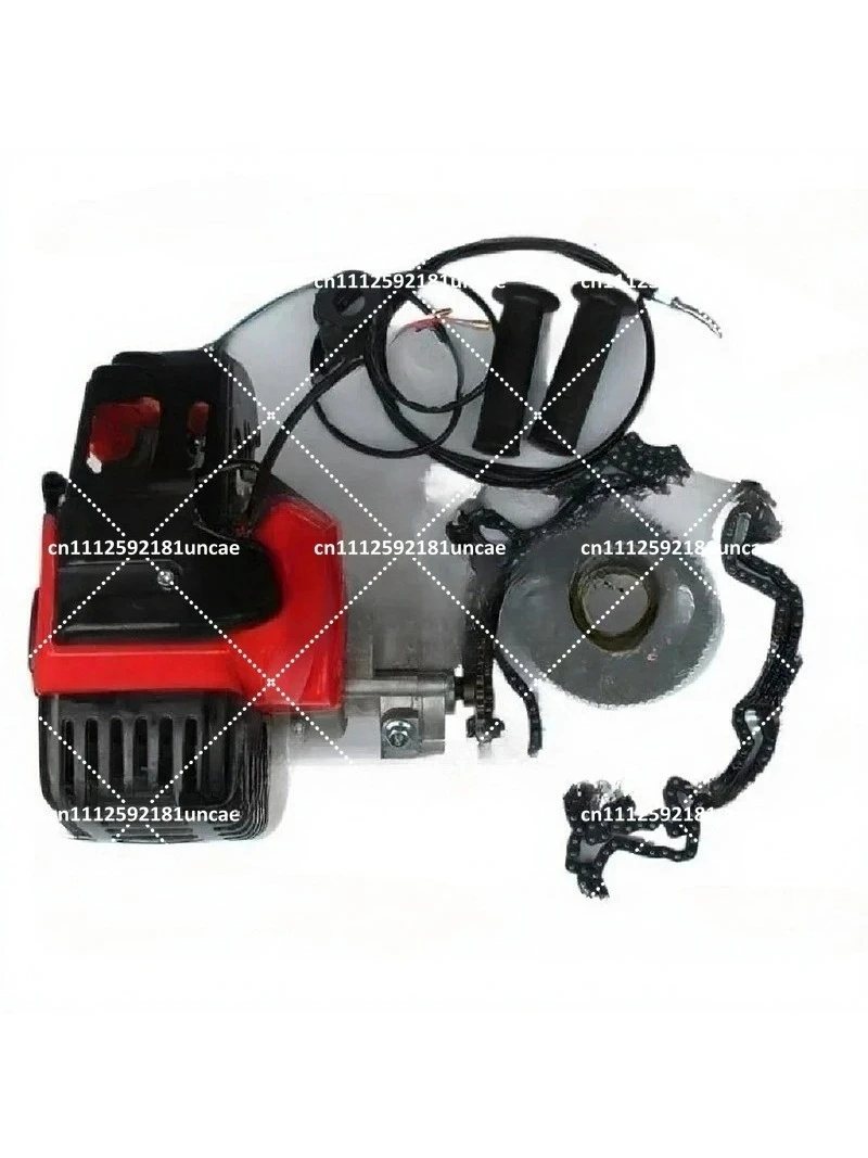 49CC Engine with Gearbox Motorized Bicycle Engine Kit, 2 Stroke Petrol Motor for Tricycle Conversion