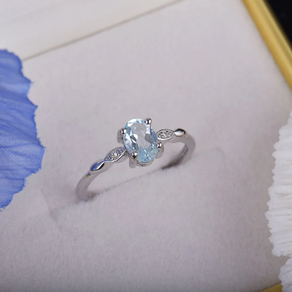 ITSMOS Natural Topaz Rings Gemstone Genuine Amethyst Silver Bands Diamond Dainty Fashion Fine Jewelry for Women Gift