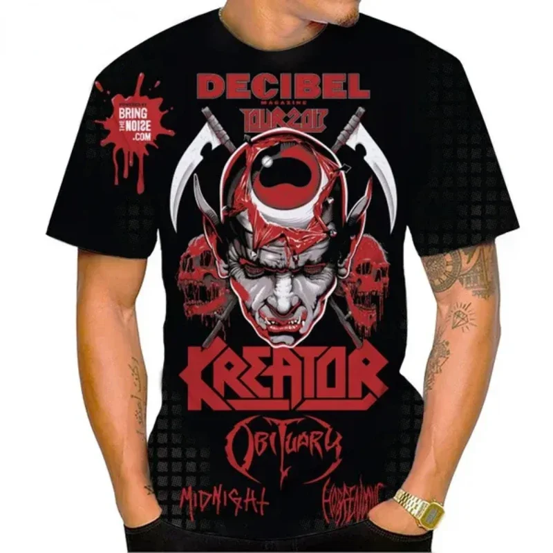 New Classic Metal Rock Band Kreator 3D Print T-shirt Summer Men Clothing Casual Oversized T Shirt Harajuku Street Unisex Tops