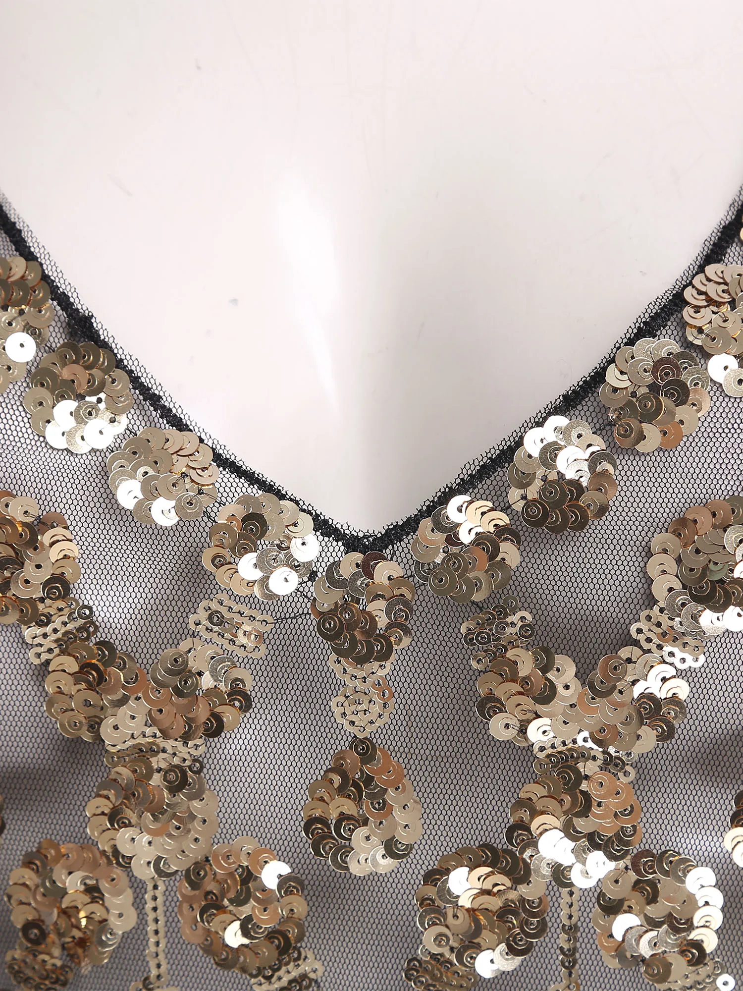 

Womens Shiny Sequin Sheer Mesh Camisole Spaghetti Straps V Neck Slim Fit Vest Top Rave Party Nightclub Tank Tops Clubwear