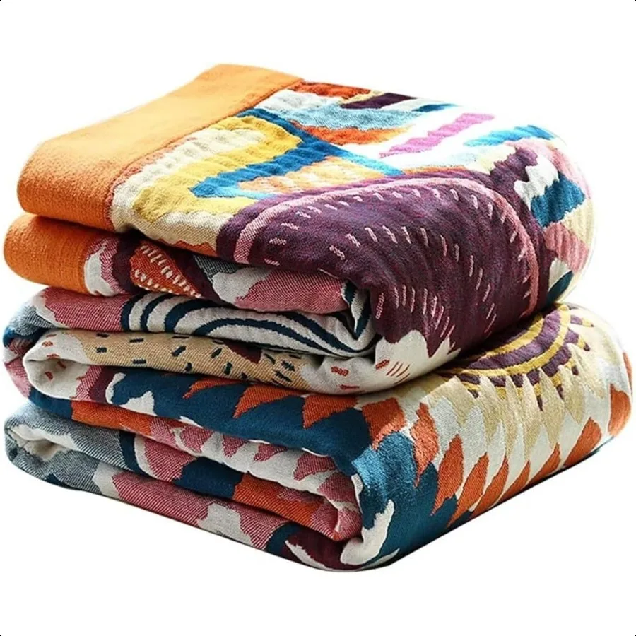 

Одеяло в стиле бохо для кровати, дивана, 100, хлопковые богемные хлопковые одеяла, ультрамягкие тканые муслиновые одеяла, универсальные одеяла для путешествий, пикника K