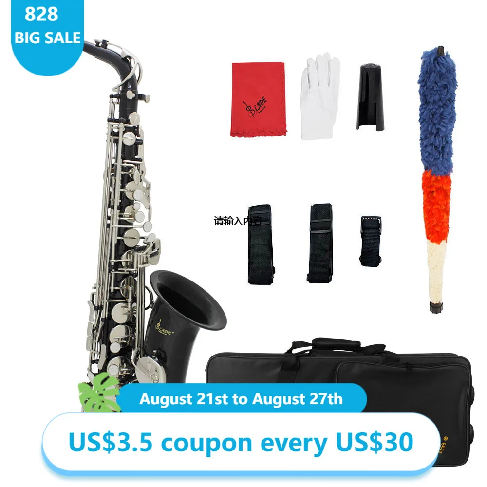 

Black Alto Saxophone Professional Woodwind Instrument Large Horn Brass Eb E Flat Sax With Box Musical Instrument Accessories