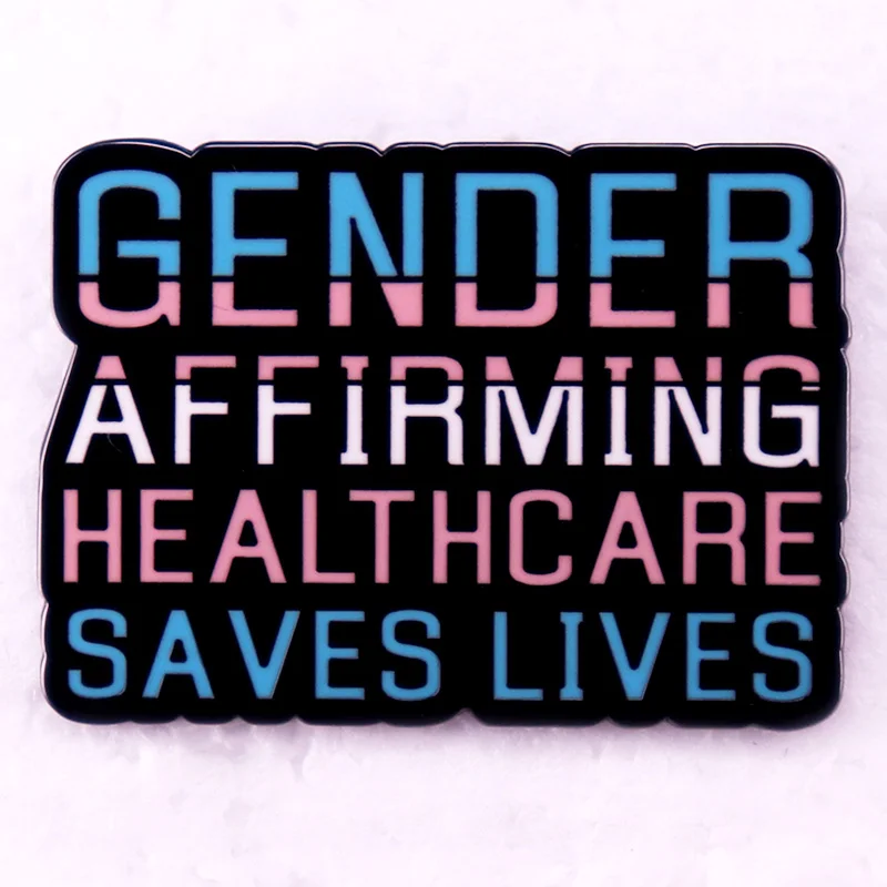 Alfiler de esmalte para protección de personas transgénero, broche de LGBTQIA, LGBT, joyería de orgullo juvenil, afirmación de género, salud, salva vidas