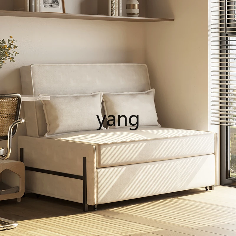 LH small apartment folding sofa bed living room storage multi-functional home retractable fabric sofa