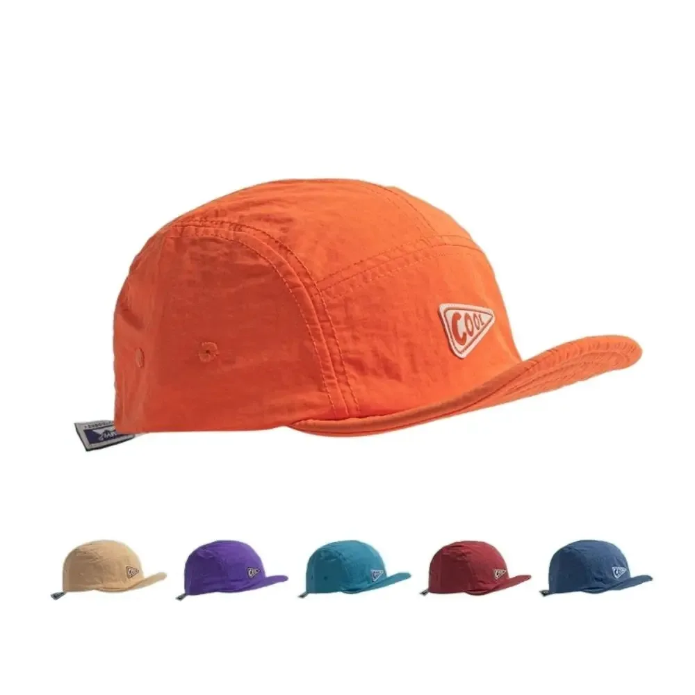 Unisex Vintage 5 Panel Embroidered Short Brim Cap - Quick Dry Outdoor Sun Baseball Hat, for Men Women Daily Sports