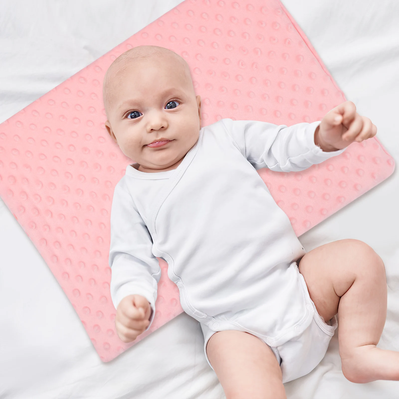 

Baby Sleeping Crib Gray Wedge For Sleeping Anti Spitting Milk Incline Crib Pillow Wedge Pillow For Baby Newborn Small