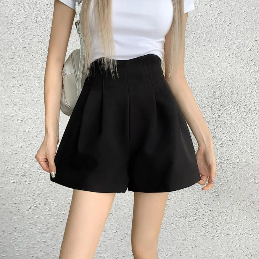 Плиссированные шорты с высокой талией femininos preto rosa шорты mulher verão 2024, мешковатые шорты Plissado для женщин casuais