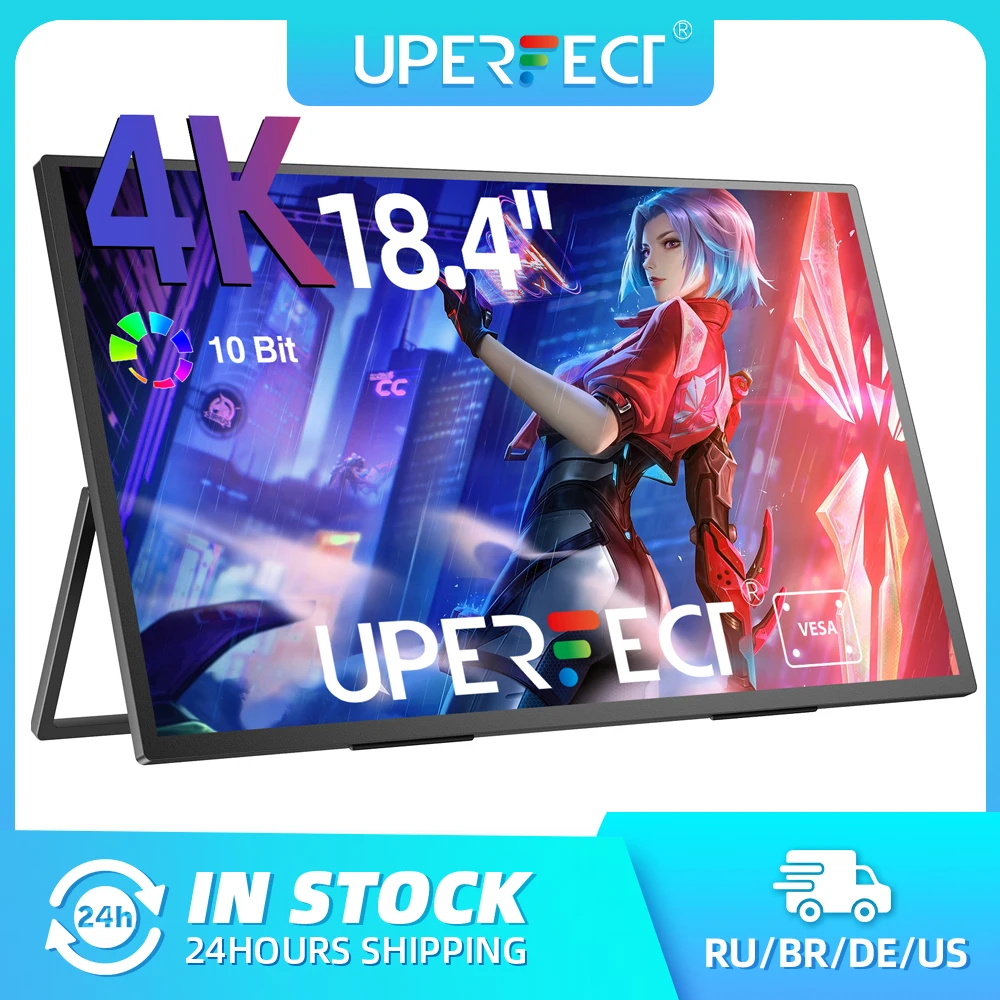 UPERFECT UXbox T118 4K UHD Monitor portatile da 18 pollici 3840*2160 HDR FreeSync HDMI Type-C 3.1 Gaming Moblie Display per XBox PS4/5 Switch PC