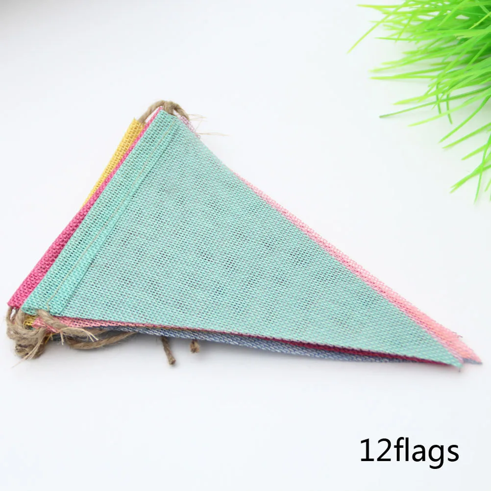 

3 .5M Decorative Banner Colorful Pennant The Linen Flag Festival Triangle Bunting