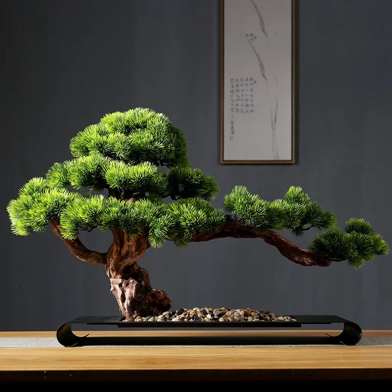 

Home & Garden Artificial Plants Room Decor Welcome Pine Bonsai Living Room Decoration Chinese Style Home Decoration Ornaments