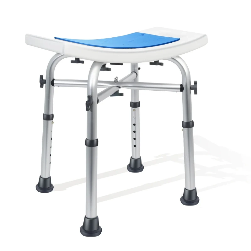 

Усиленный стул для душа повышенной прочности, выдерживающий до 250 кг, с регулировкой высоты, без инструментов для сборки, с мягким сиденьем.