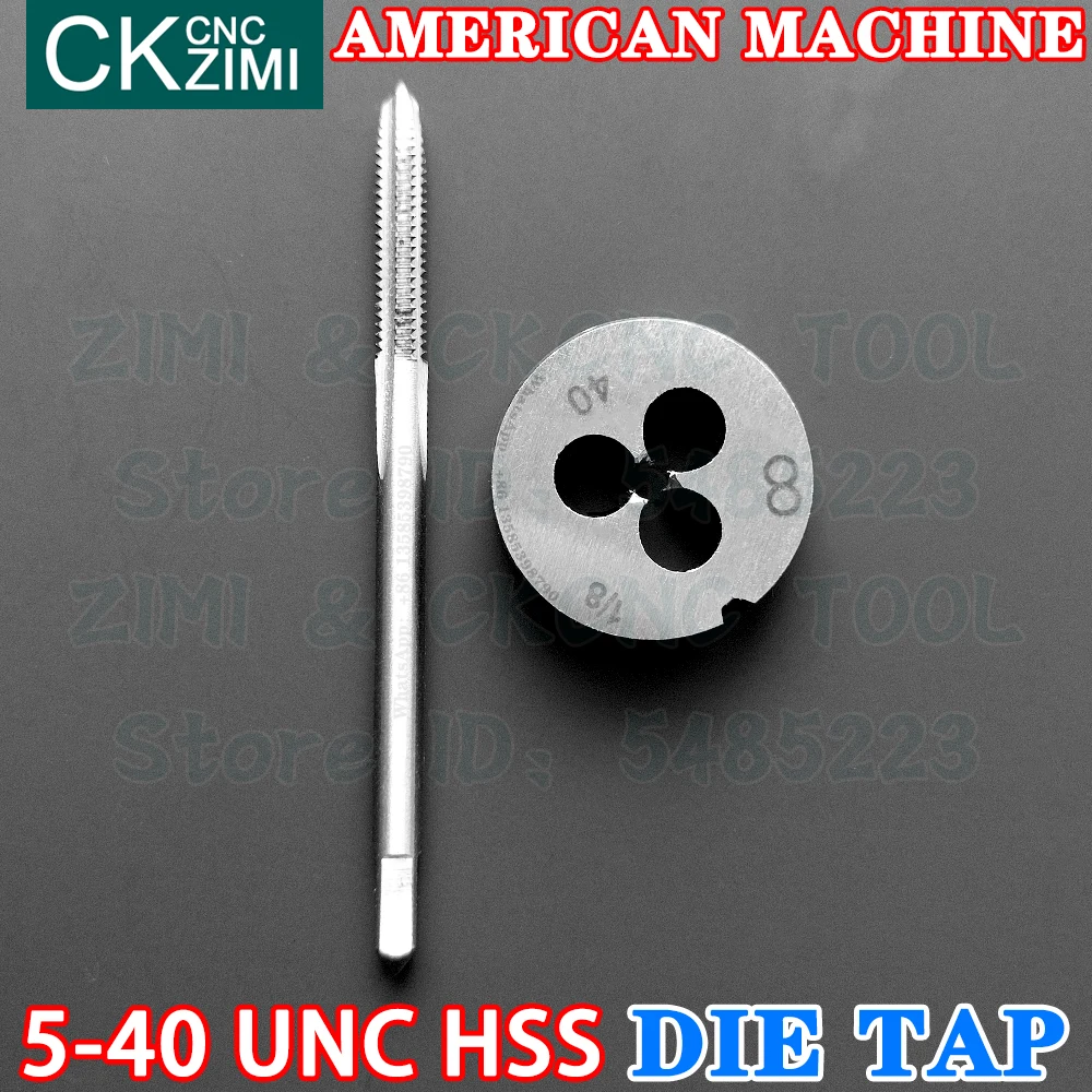 5-40UNC 5-40 UNC HSS مستقيم مقبض الأمريكية القياسية آلة يموت الحنفية عالية السرعة أسلاك الفولاذ التنصت على الحفر جولة يموت المعادن