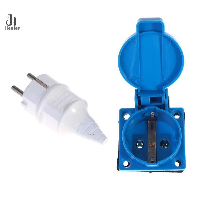 1pc Industrial Waterproof Socket EU Socket Copper Contact Body EU Plug