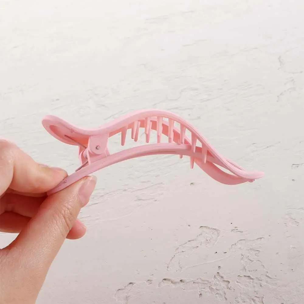 Simple Elegant Seamless Matte Girls Women Face Wash Hairpin Plastic Hair Claw Duckbill Clip