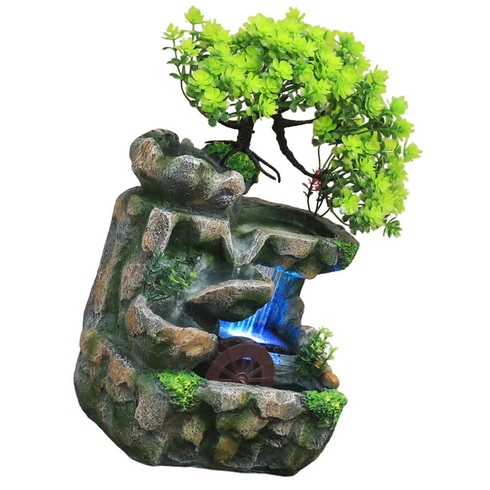 Indoor Desktop Waterfall Fountain Rockery Bonsai Zen Meditation Relaxation Ornaments Mini Fountains Decor