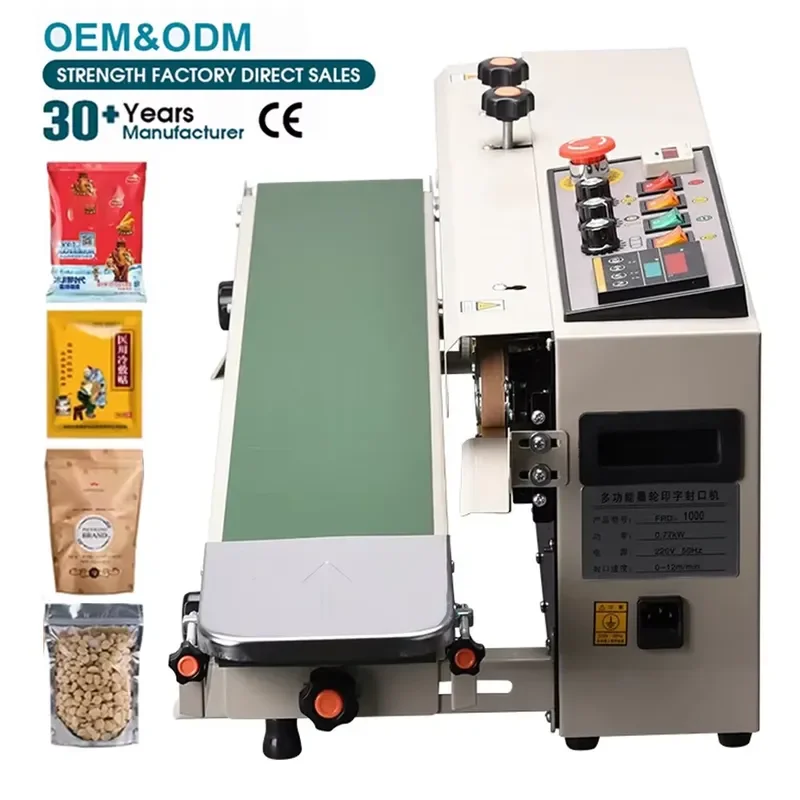 CE Certified Continuous Food Stand-up Pouch Sealer for Plastic Film Bag Heat Sealing High Efficiency Semi-Automatic