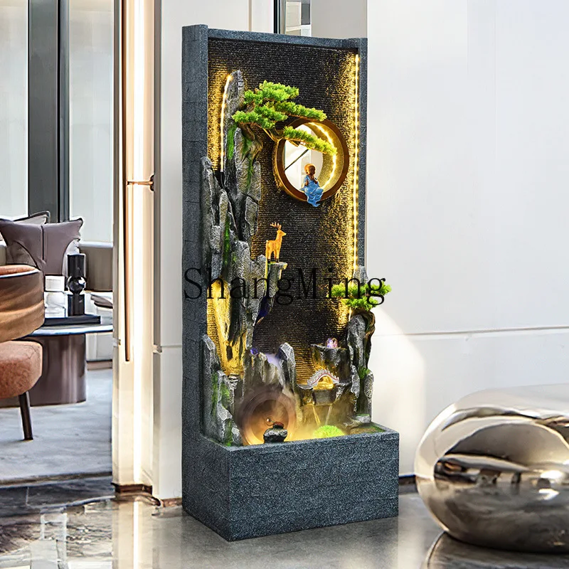 

ZYY living room entrance decoration landscaping lucky landing rockery flowing water fountain screen ornament