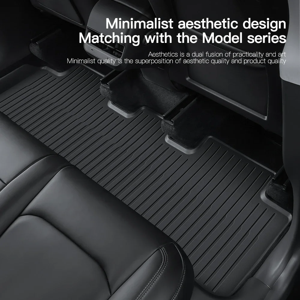 For Tesla Floor Mat Model Y 2021-2024 Model 3 Highland Car Trunk Mat Luggage Mat TPE waterproof Anti-Slip Set Floor Liner Mat