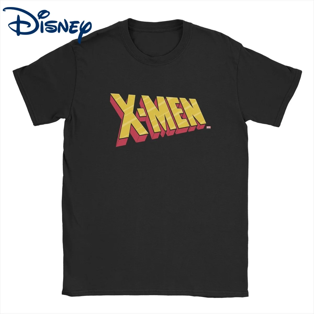 

Marvel X-Men Red Gold T-Shirt Men Women Disney Funny Pure Cotton Tee Shirt O Neck Short Sleeve T Shirts Original Clothes