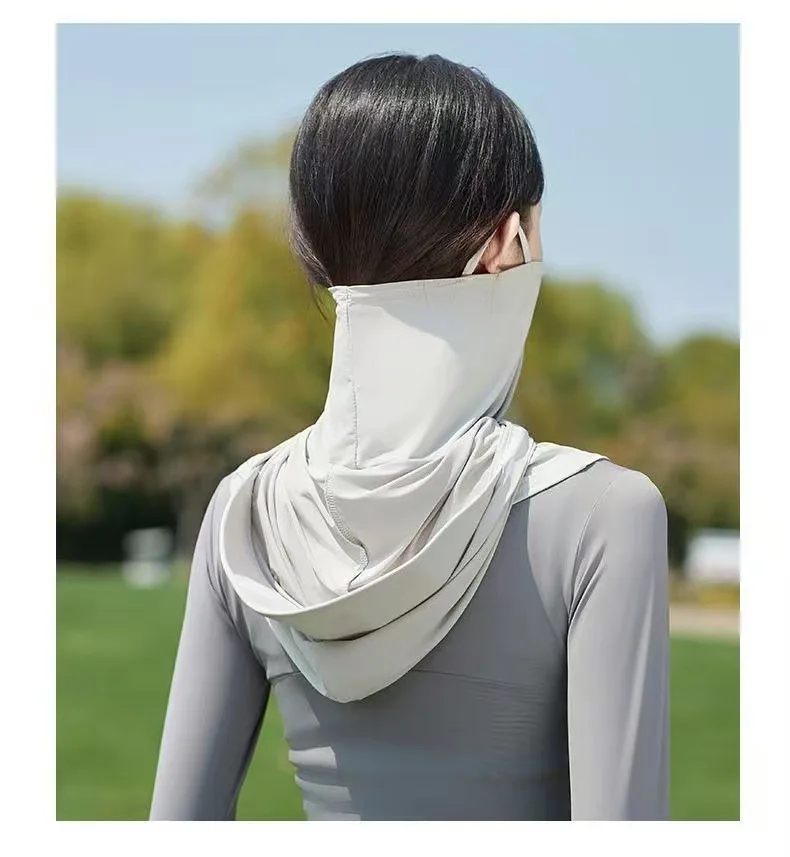 Summer UV Protection Face Mask Ice Silk Scarf Neck Gaiter for Cycling Outdoor Travel Sunscreen Breathable Sun  for Men Women