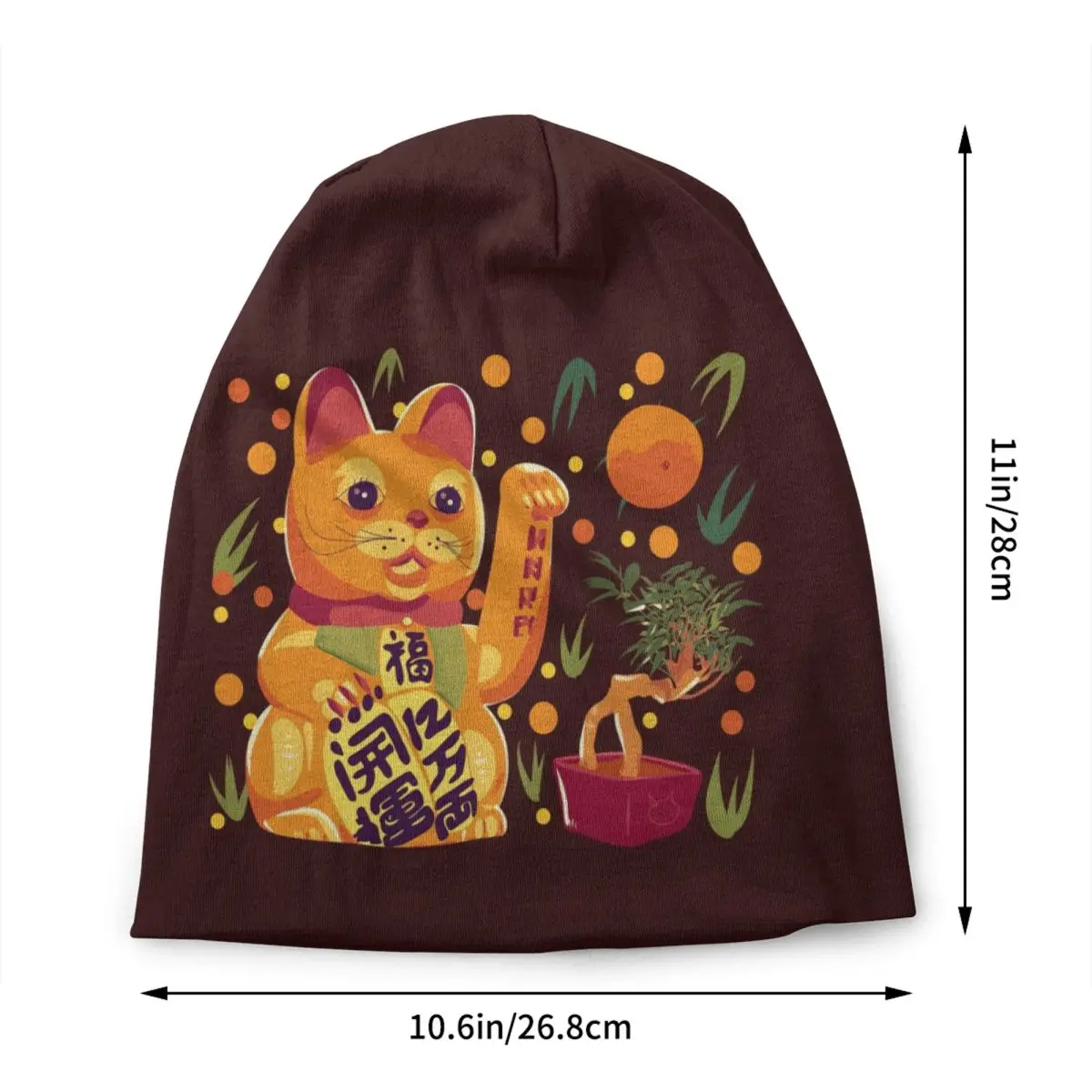 مخصص محظوظ القط Maneki Neko Skullies Beanies قبعات موضة شتاء دافئ النساء الرجال قبعات متماسكة للجنسين الكبار بونيه القبعات