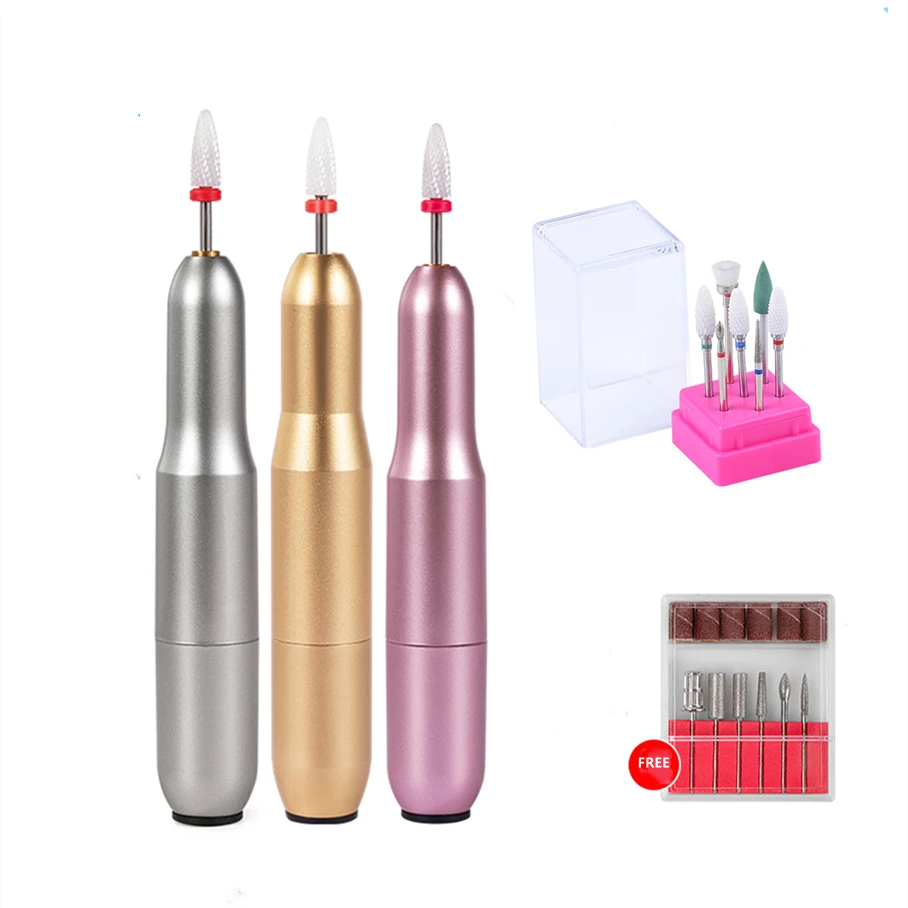 

5000/20000RPM Portable Electric Nail Drill Machine USB Charging Milling Cutter For Manicure Pedicure Accessories Tool