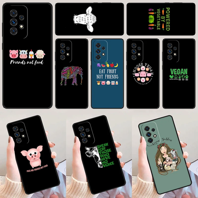 Vegetarian Quotes VEGAN LOVE VEGGIE case For Samsung Galaxy A42 A31 A40 A51 A71 A32 A80 A91 A52 A72 A20e A50 A70 A11 A12 Cover