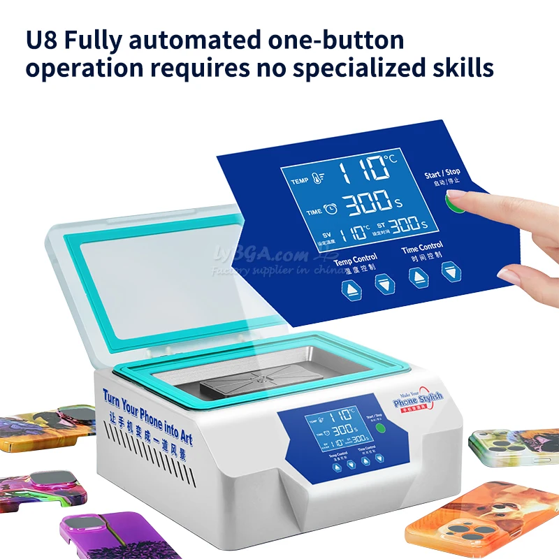LY U8 3D Phone Mobile Case DIY Sublimation Machine 3 in 1 Kit 450W Heat Transfer Printer working size 210*120mm 220V/110V