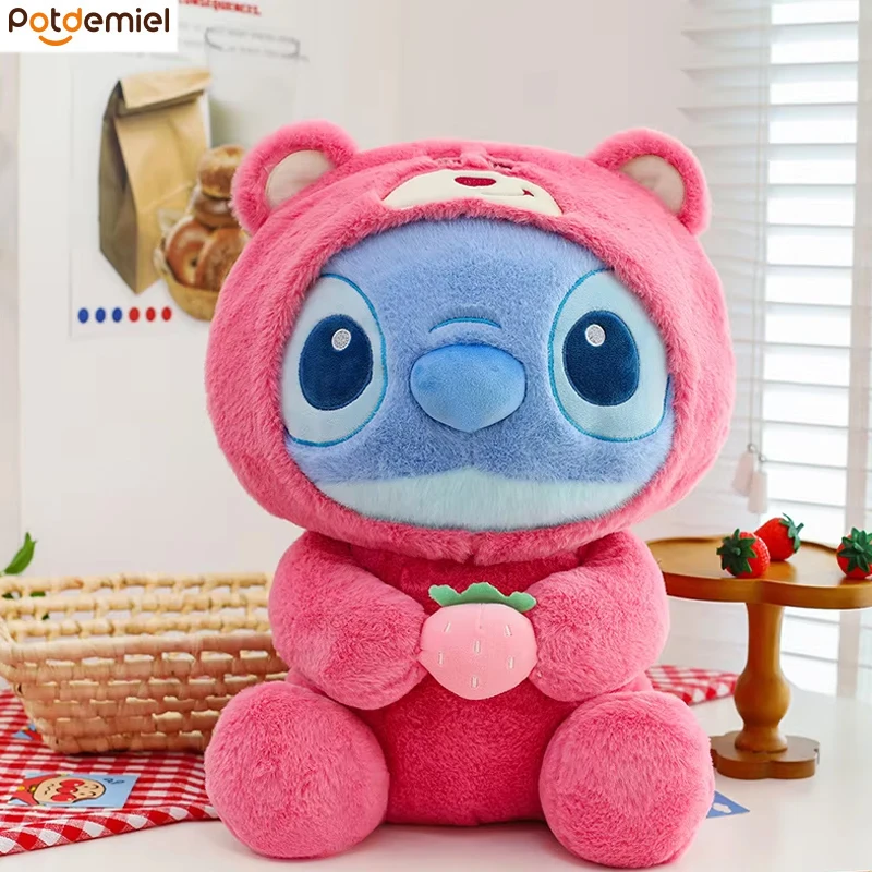 

30 см стежка плюшевая игрушка трансформирующий клубничный медведь стиль стежка детская рождественская плюшевая подушка плюшевая кукла аниме подушки кукла