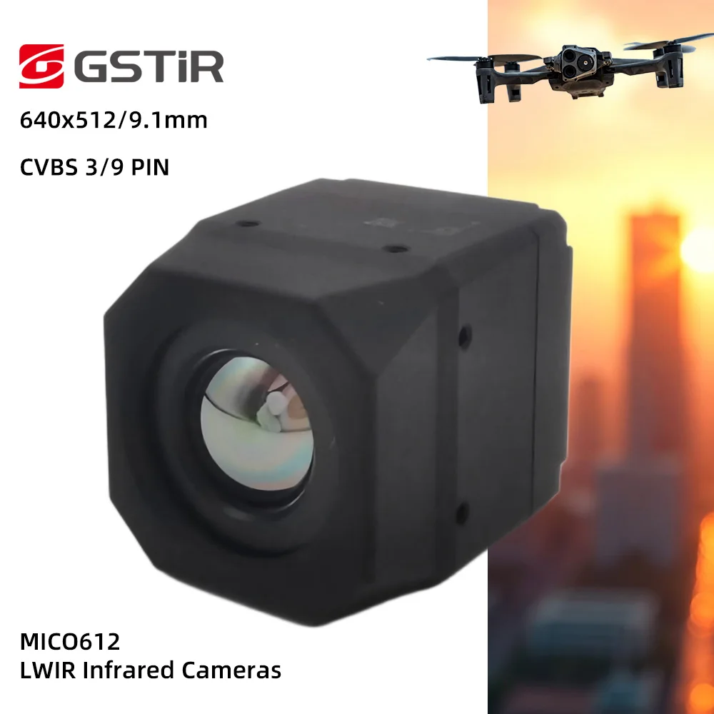GSTir Premium High Performance MICO612 Uncooled LWIR Core 640x512 Night Vision CVBS Thermal Imaging Camera Module For UAV Drone