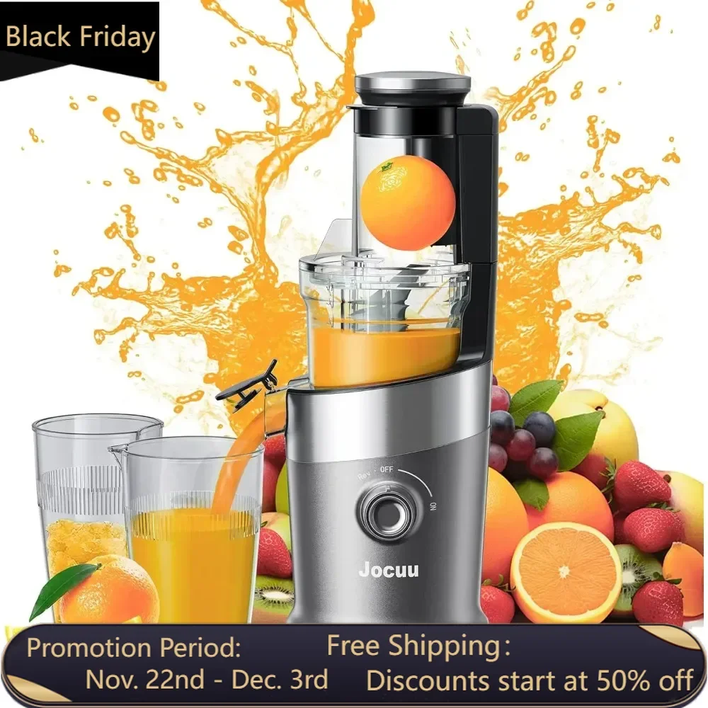 

Cold Press Juicer Machine with Large Feeding Chute, High Juicer Yield, Effortless Cleaning, BPA Free Whole Fruit Juicer
