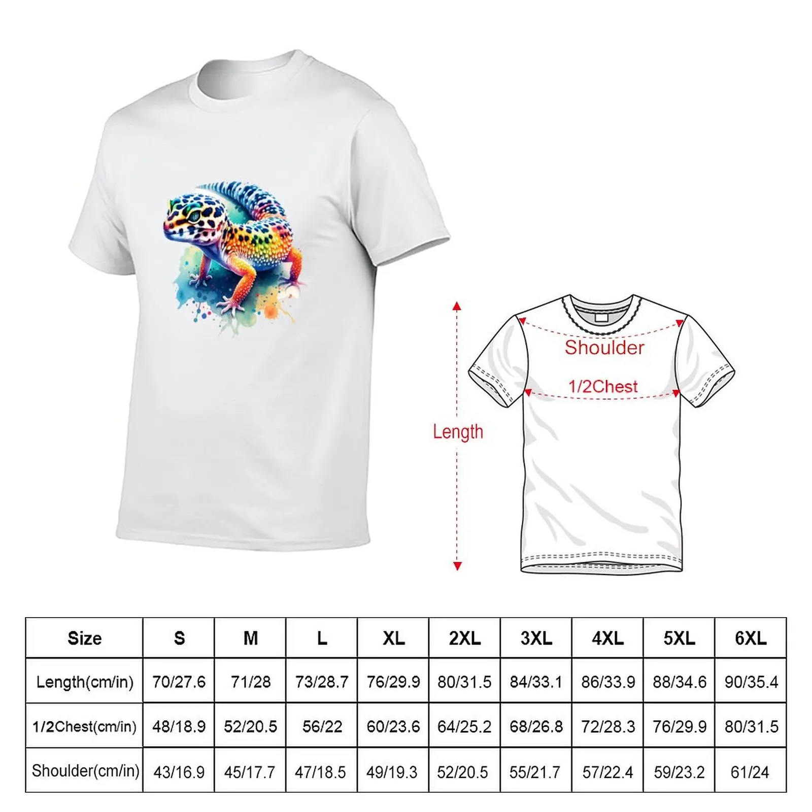 Watercolor Leopard Gecko T-Shirt sports fans baggy shirts graphic shirts black t shirts for men