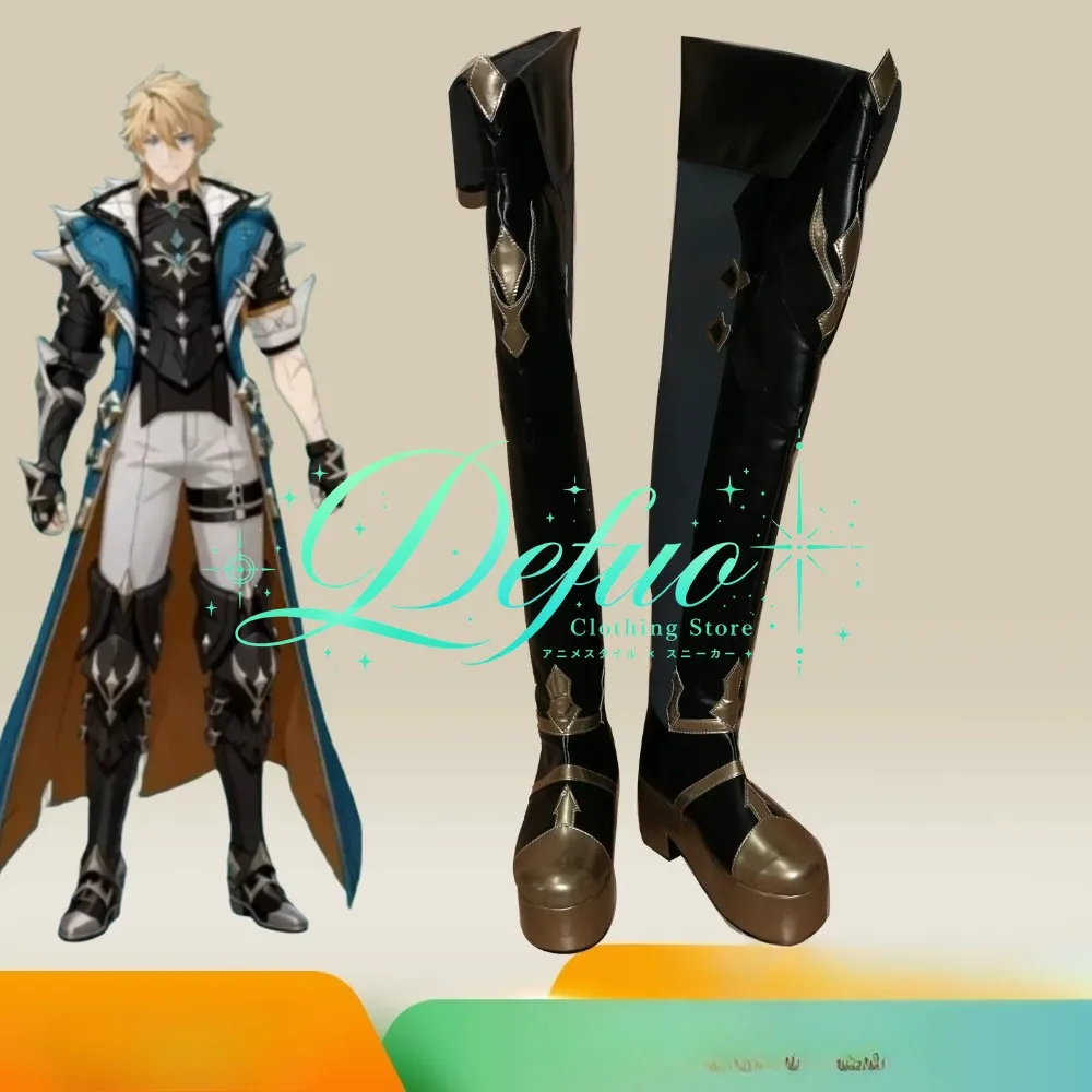 Genshin Impact Varka Role Playing Shoes Knight Master Role Playing Boots Custom Anime Game Halloween Party Shoes