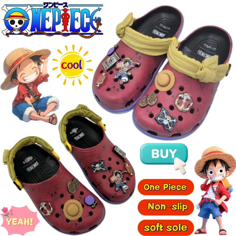 Neue One Piece Luffy Roronoa Zoro Sandalen – Hochwertige Anime-Cartoon-Puppenform, kreative Partner-Strandsandalen, vielseitig kombinierbar, Geschenk