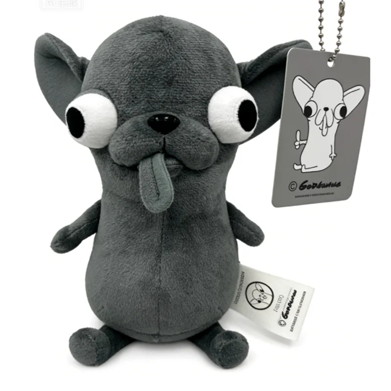 

GODBWWN Chihuahua Plush Toy Big Eyes Gray Cute Stuffed Animal Soft Hugging Pillow Doll Birthday Gift For Girls Large Small Sizes