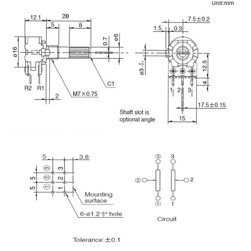 100% новый японский 1 шт. ALPS RK163 B10KX2 B50KX2 B100KX2 аудио двойной поворотный потенциометр 6 контактов 20 мм вал 10k 50k 100k