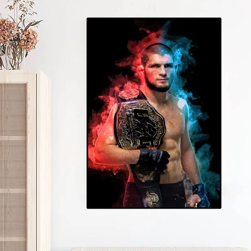 U-UFC K-Khabib Cool N-Nurmagomedov POSTER Prints Wall Painting Bedroom Living Room Wall Sticker Small