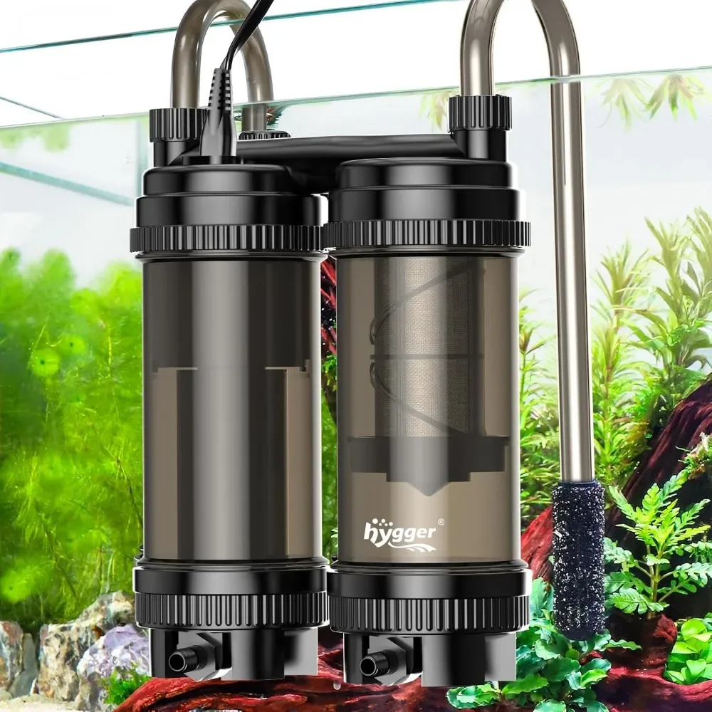

Quiet Hang On Back Aquarium Filter 120GPH 8W Multi Stage for 20 Gallon Fresh Salt Water Tanks