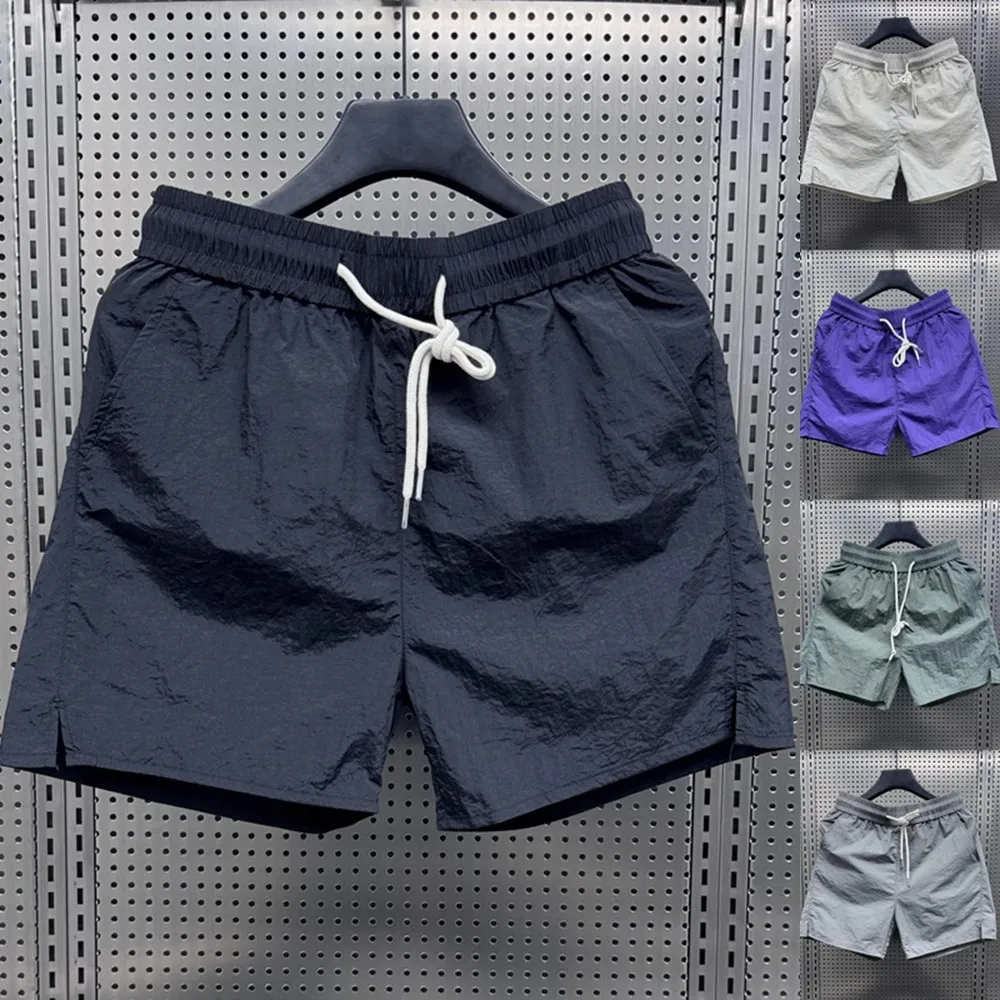 

Тонкие брюки из ледяного шелка, мужские летние свободные повседневные крутые футболки Qui Dry-Quarter Running Fitn Beach, четырехсекционные orts