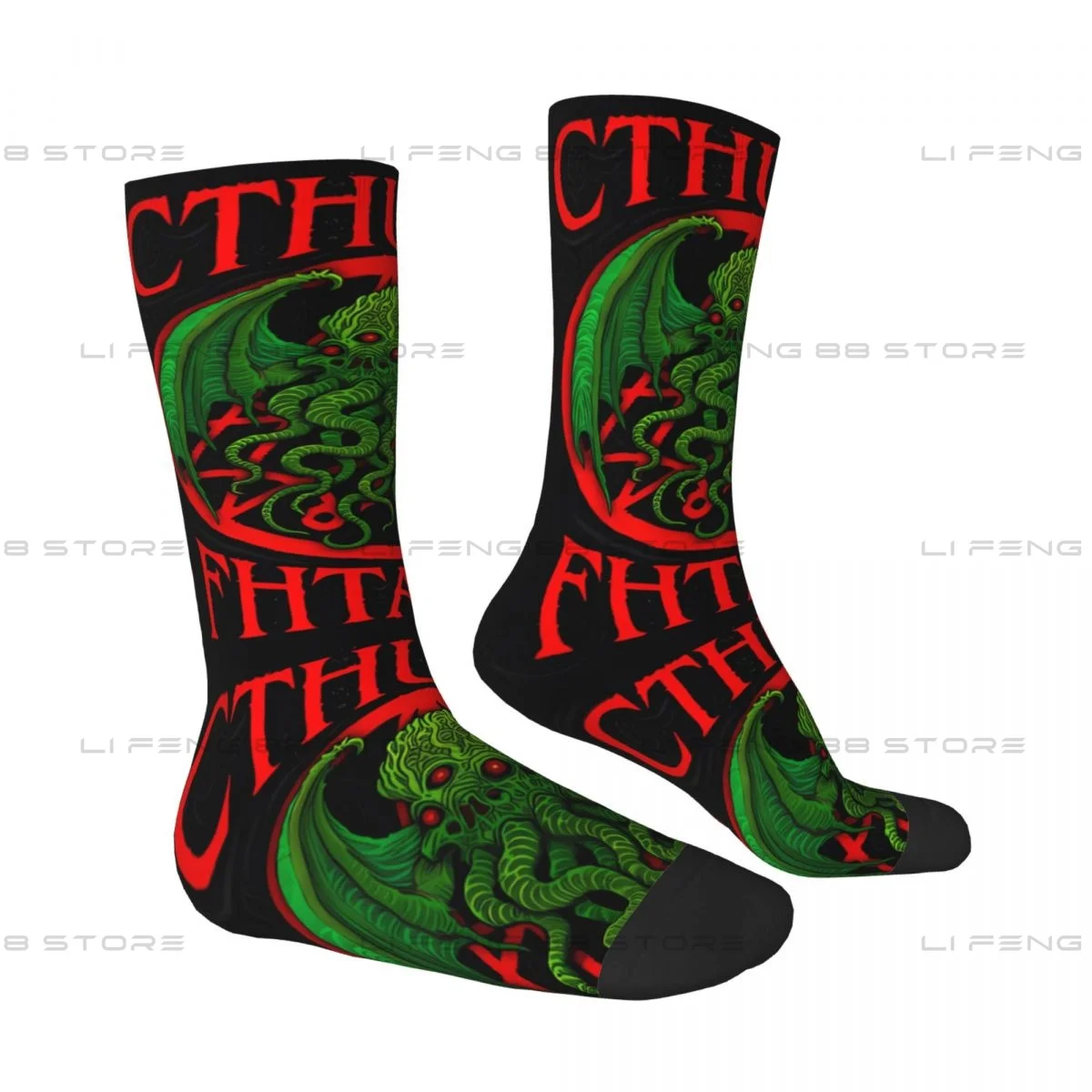 Cthulhu Fhtagn - Azhmodai 2019 Cthulhu Lovecraft Unisex Winter Socks Running Happy Socks Street Style Crazy Sock