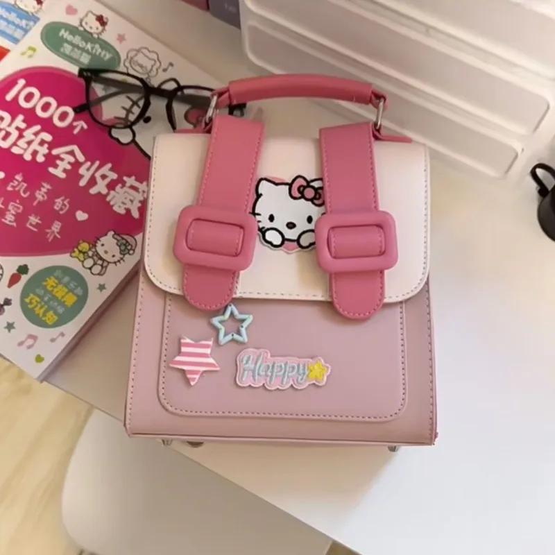 Sanrio Hallo Kitty niedlich rosa Taschen Cartoon Star kleine quadratische Tasche Frauen Japan Stil Mode Cambridge Tasche y2k Mädchen süße Rucksäcke