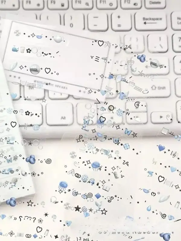 

Набор из 4 наклеек INS: летние сине-зеленые символы, вырезанные по контуру, для школьных принадлежностей, дневников, коллажей и декора упаковки