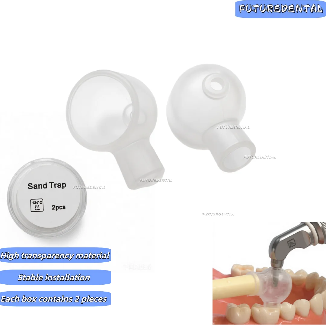 Dental Micro Sandblasting Cap - Transparent Silicone Protective Cover for High Pressure Sandblasting System -2 pieces