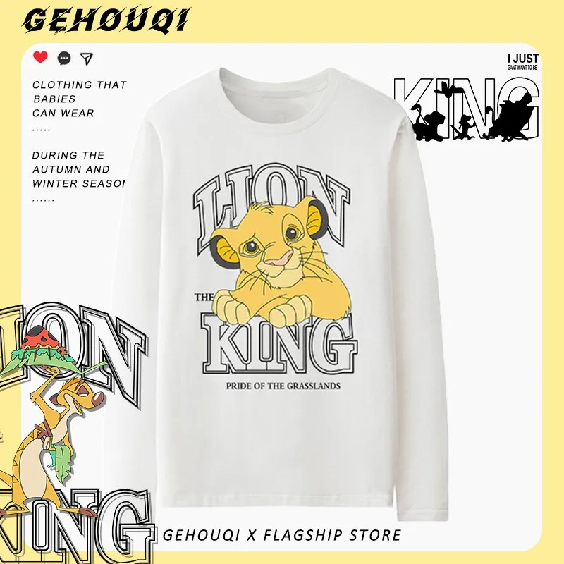 

Lion King Simba Joint Long-sleeved T-shirt Men Two Yuan Animation Peripheral Clothes Pure Cotton Spring Loose Top