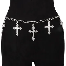 New Fashionable Hollow Belly Chain Waist Chain Metal Cross Ring Belt Women s Personalized Irregular Design Geometric Shape