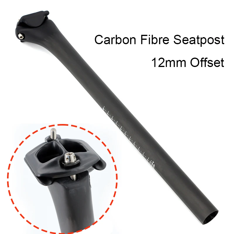 Bicycle Seat Post Carbon Fiber SeatPost Matt UD 12mm Offset MTB Road Mountain Bike Seatpost 27.2mm Diameter 350mm/400mm Length