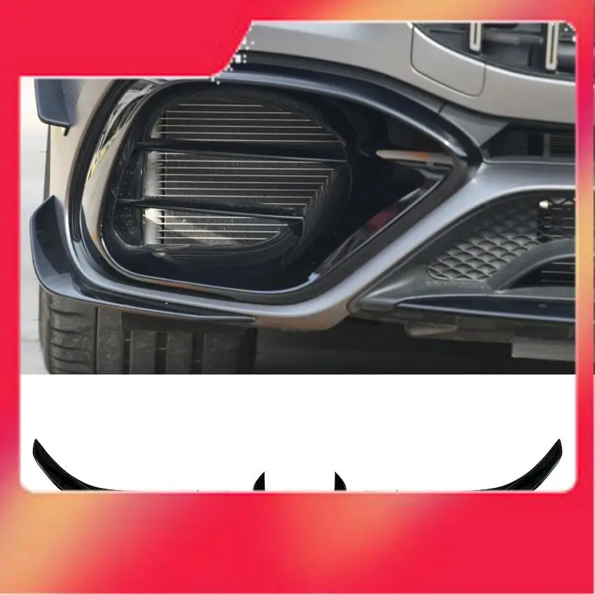 المصد الأمامي سبويلر لمرسيدس بنز CLA45 AMG C118 2020 2021 أسود لامع المصد المفسدين أضواء الضباب غطاء الزخرفية-M54K #1